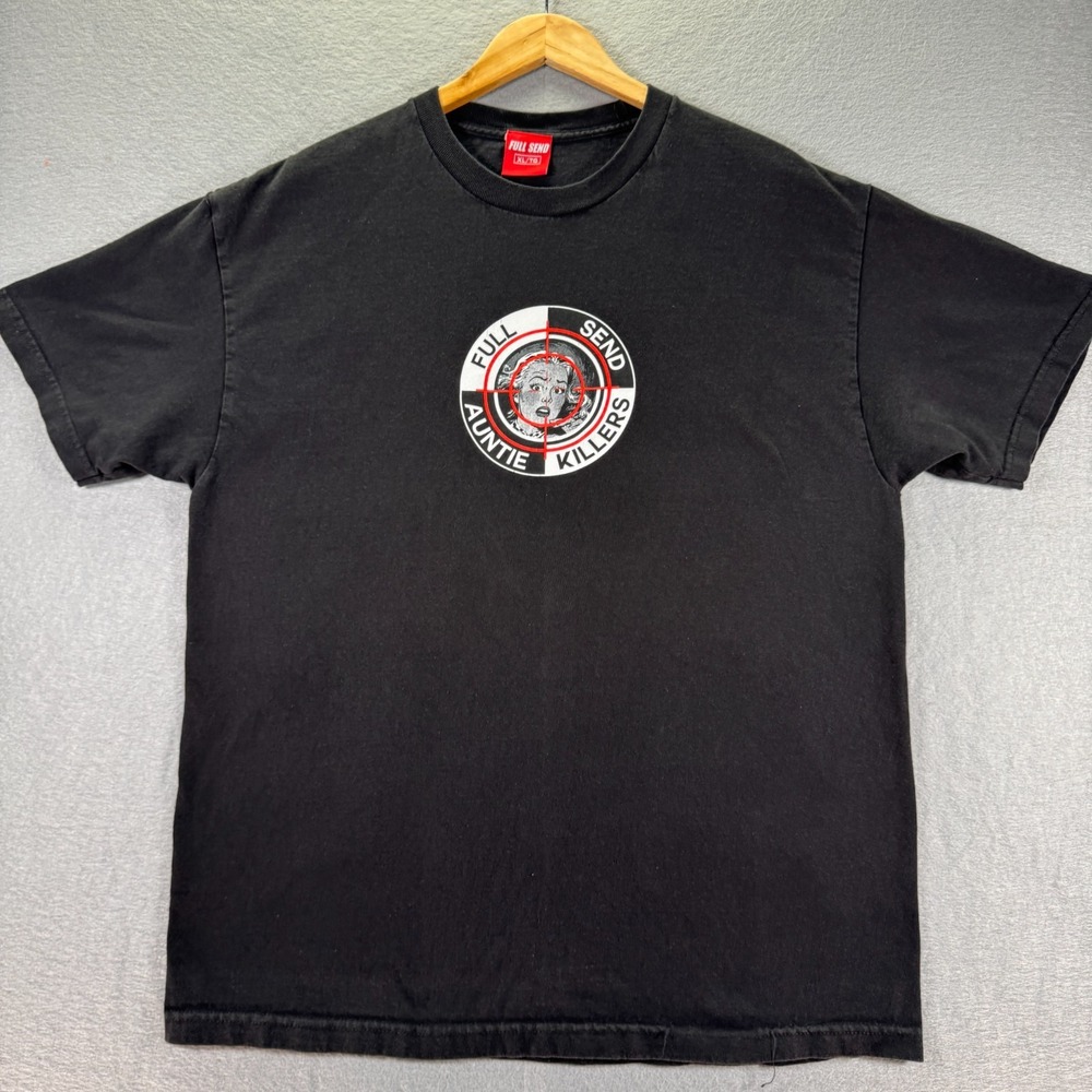 Full Send Auntie Killers T-Shirt Mens XL Black Graphic Nelk Boys Youtube Content